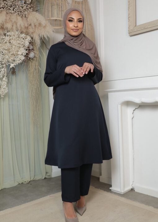 Long twinset dark blue - Own collection
