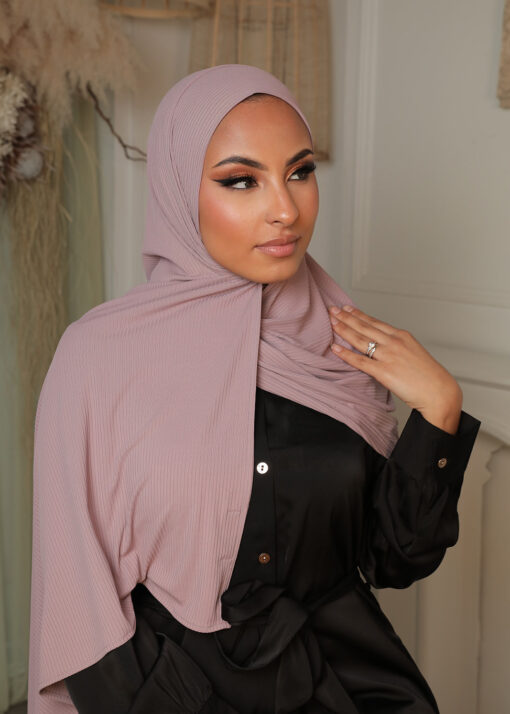 Premium jersey instant ribbed - Rose stain