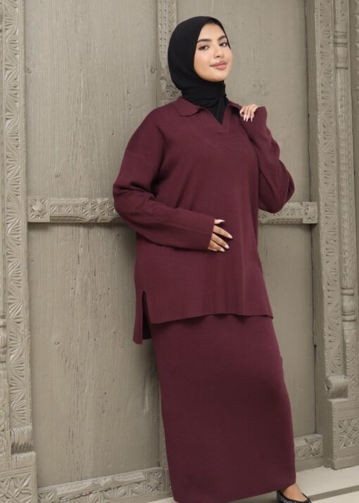2-delige set / rok+trui Bordeaux