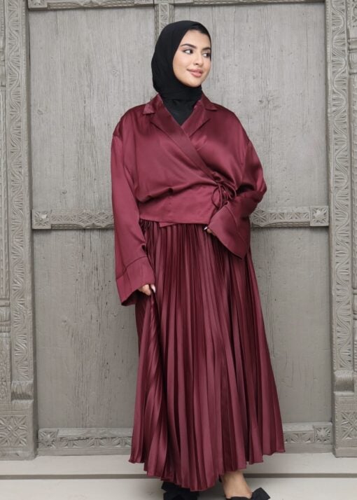 Set plissérok+tuniek bordeaux