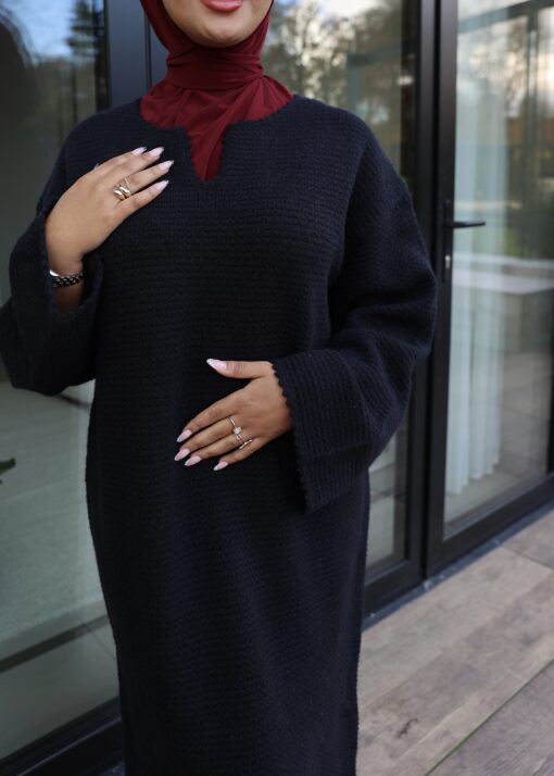 Knitted abaya black - Afbeelding 2