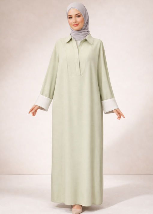 Blousejurk Aya green linnen