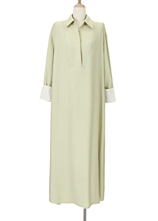Blousejurk Aya green linnen - Afbeelding 2