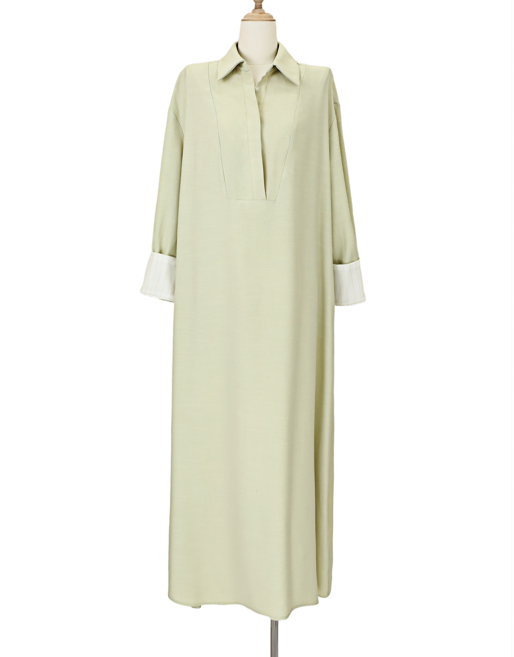 Blousejurk Aya green linnen - Afbeelding 2