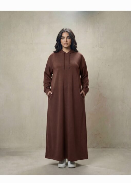 Long hoodie brown