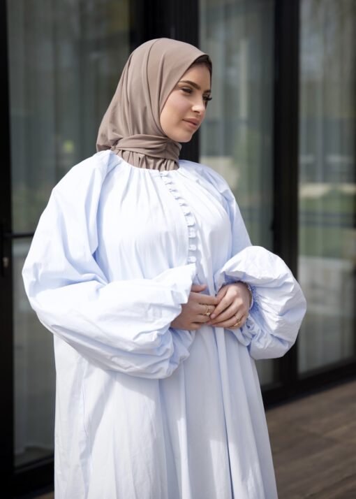 Maxi dress balloon sleeve lightblue - Afbeelding 2