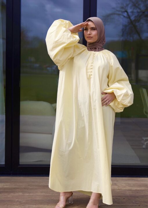 Maxi dress balloon sleeve yellow