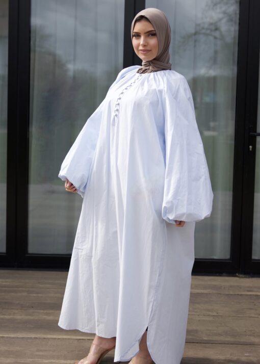 Maxi dress balloon sleeve lightblue