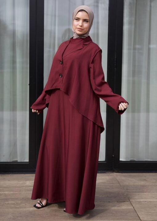 Abaya + cape set burgundy