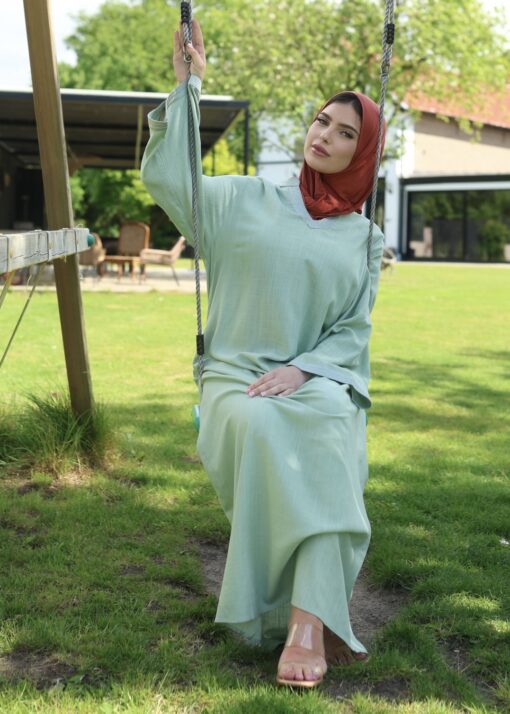 Linen breeze dress green