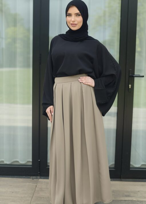 Plissé Rok taupe
