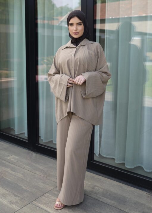 Ribbed twinset Camel