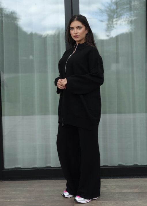 Knitted twinset viscose black