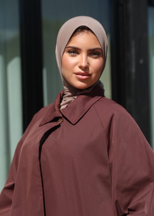 Oversized trenchcoat short burgundy - Afbeelding 2