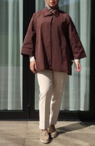 Oversized trenchcoat short burgundy