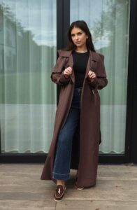 Trenchcoat long- mocha elegance