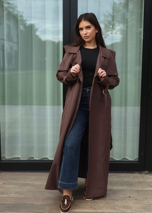 Trenchcoat long- mocha elegance
