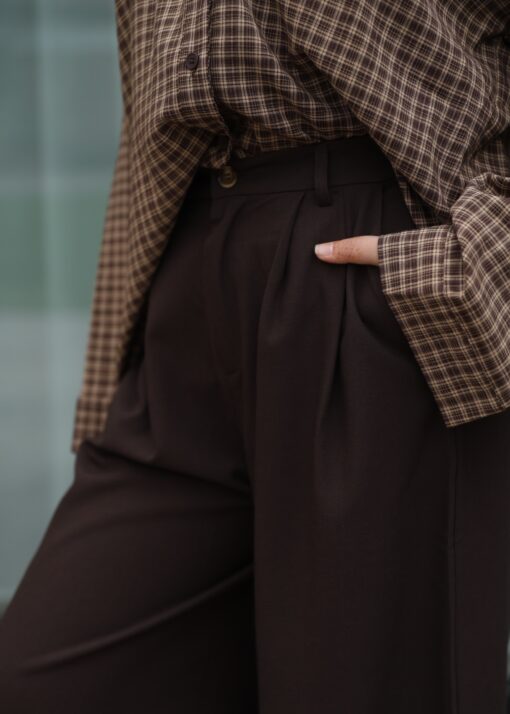 Wide pantalon chocolate - Afbeelding 2