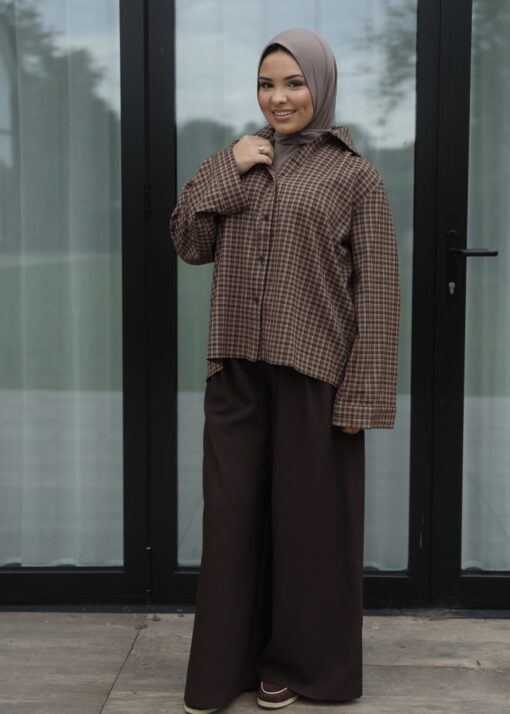 Wide pantalon chocolate