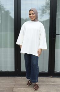 Oversized cotton top white
