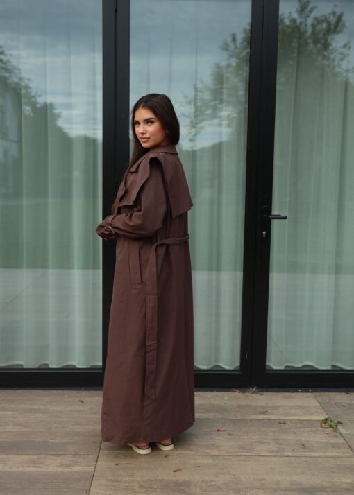 Trenchcoat long- mocha elegance - Afbeelding 2